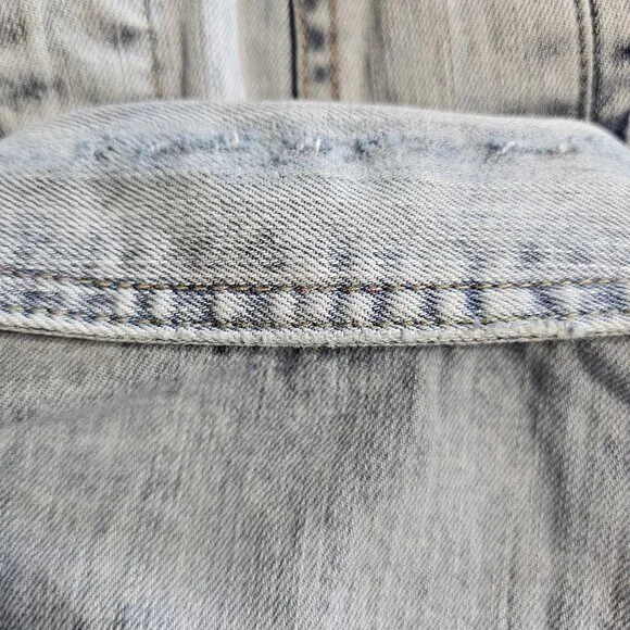 Zara Womens Trf Premium Wash Denim Blue Jean Jacket Size Large - Picture 4 of 7
